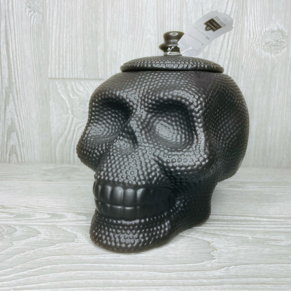 strawberry street black textured scull canister container storage jar Halloween